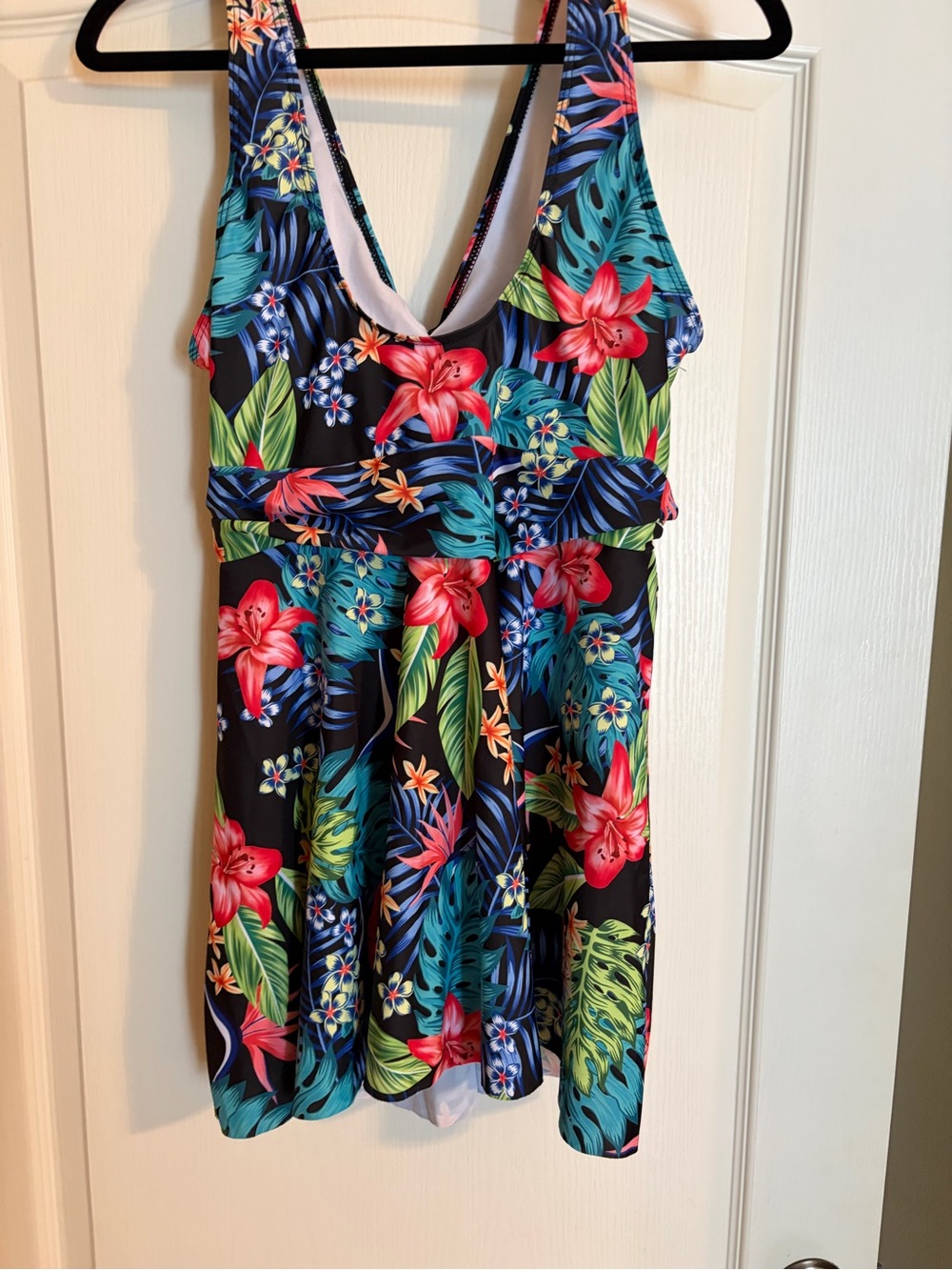 Tropical Floral Swimdress - Black Base with Bright Flowers 2 pc - Picture 8 of 8